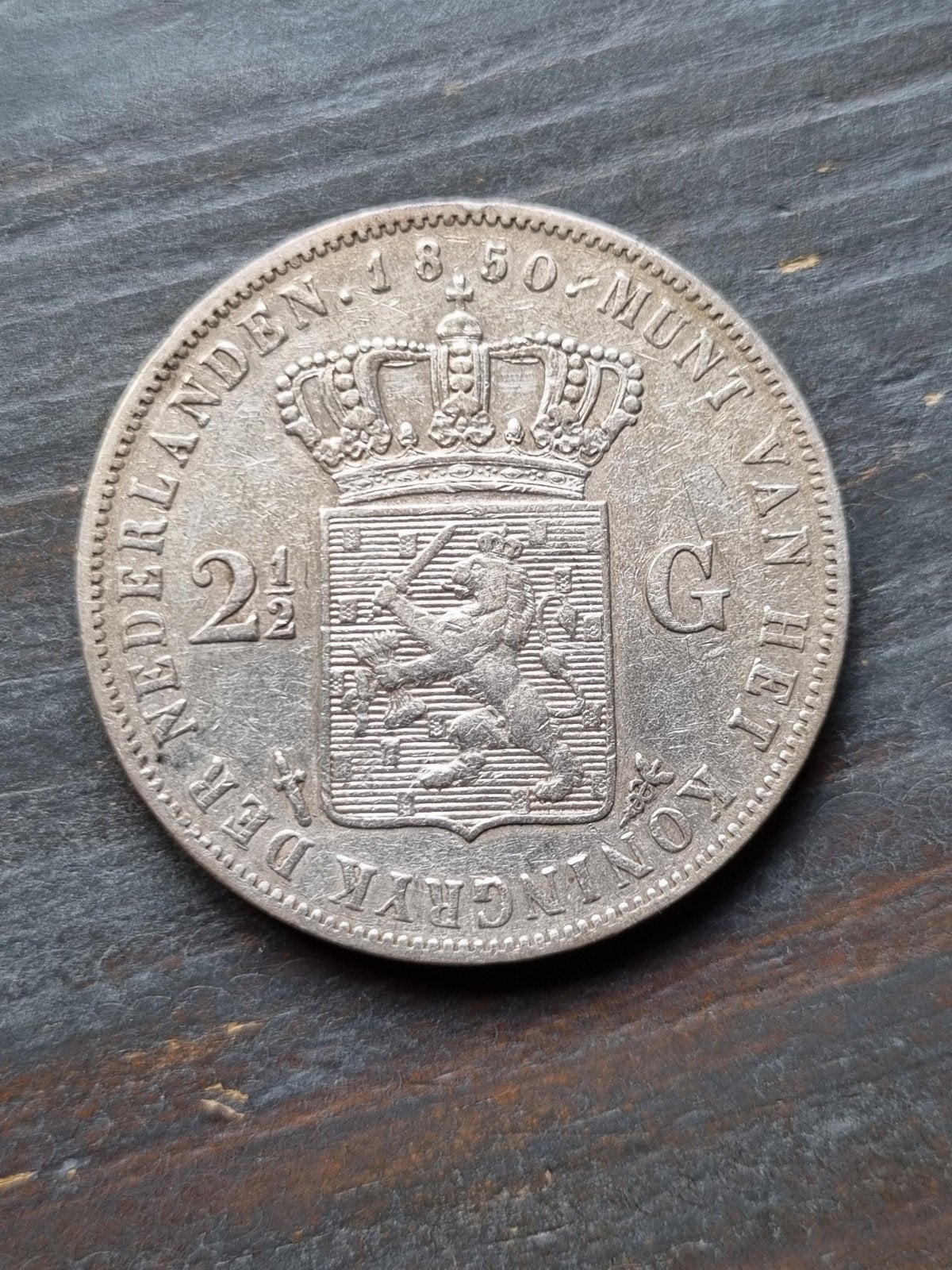Rijksdaalder 1850 Willem 3, Ophalen of Verzenden, Koning Willem III, 2½ gulden, Zilver