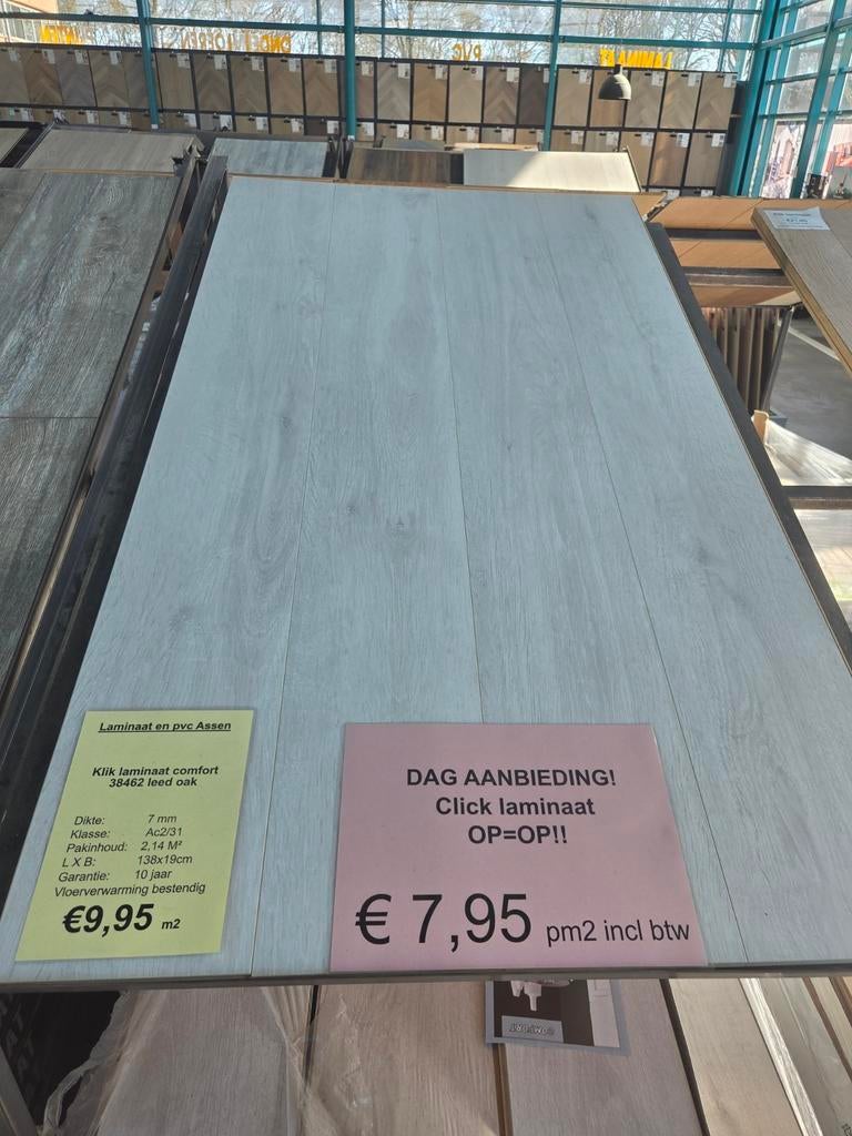 laminaat 7mm comfort iced oak, Ophalen, Nieuw, 75 m² of meer, Laminaat