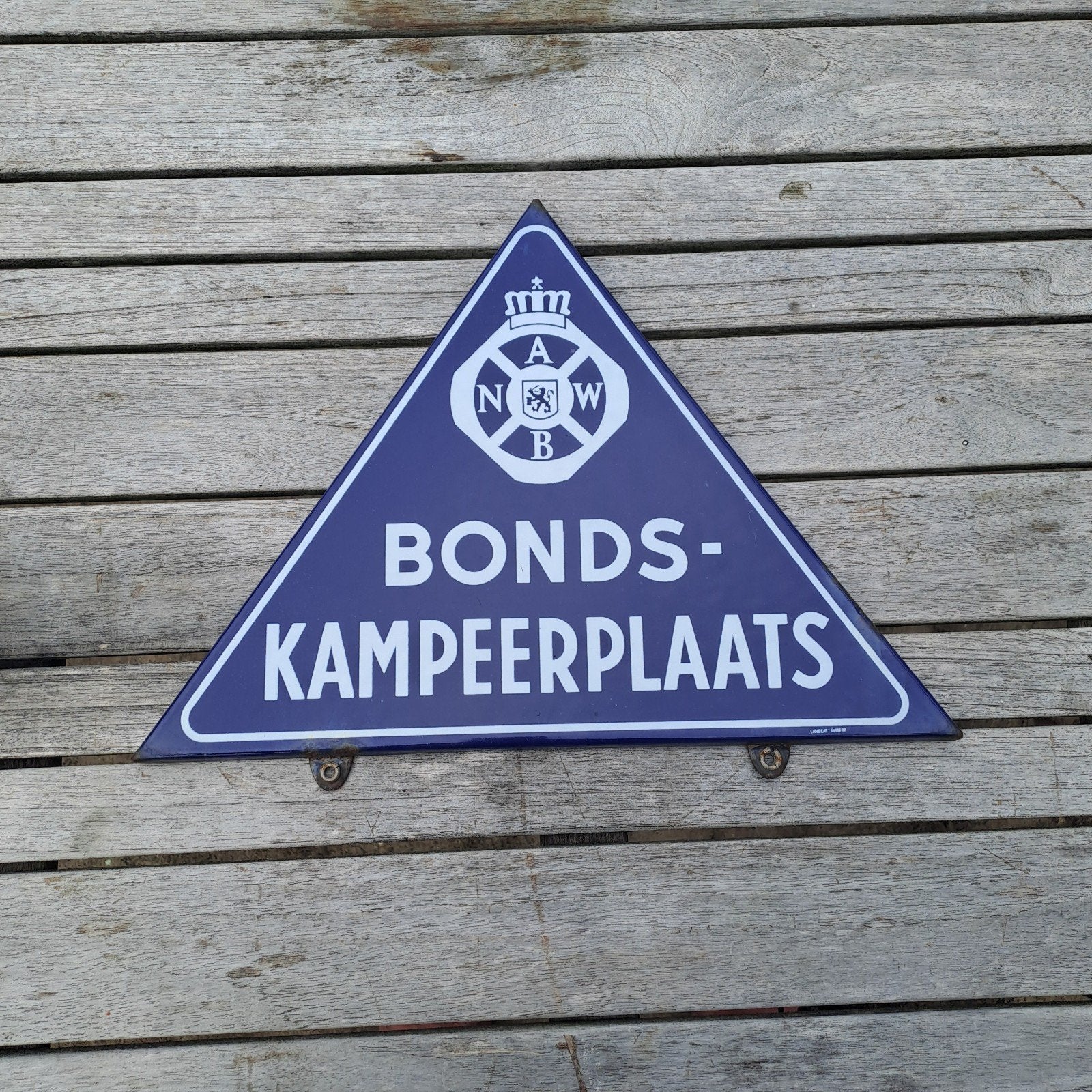 emaille reclamebord ANWB Bonds-Kampeerplaats, Verzamelen, Ophalen of Verzenden, Gebruikt, Reclamebord