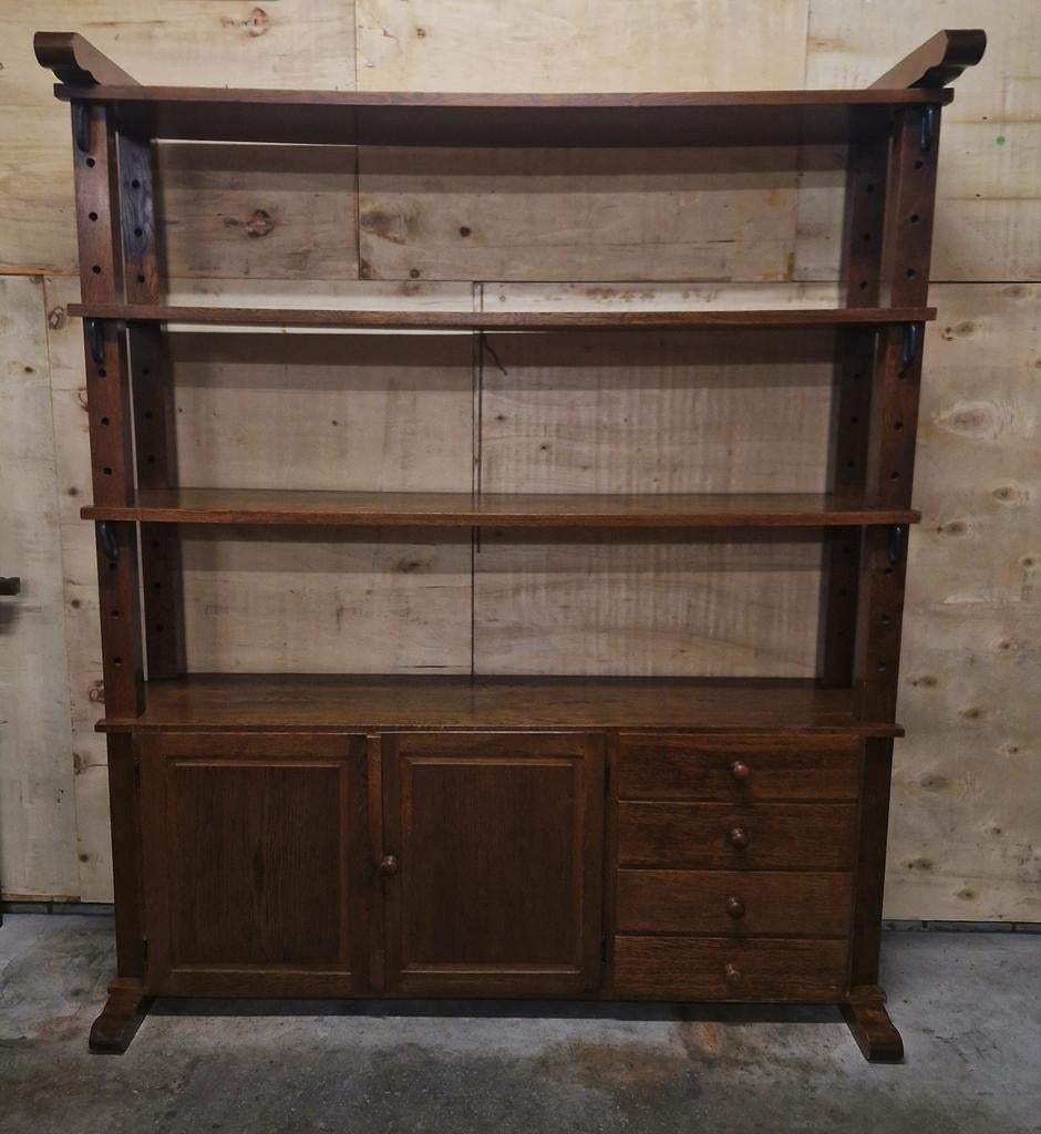 Vintage boekenkast kaaskast modulaire kast jaren 70 eiken, Kolibrivintagehal@gmail.com, 100 tot 150 cm, Aaldertgeertsstraat 43