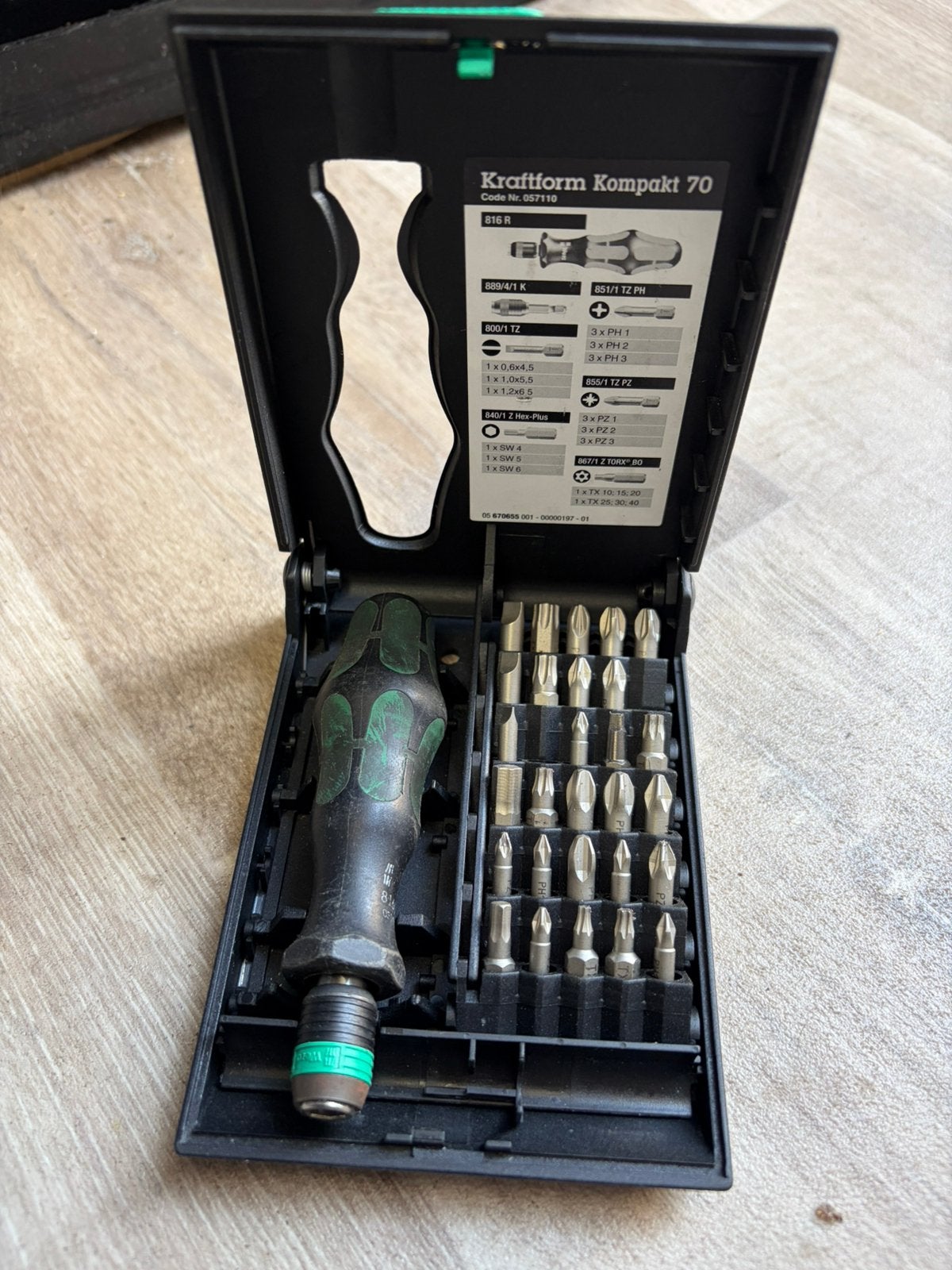 Wera bit set, Ophalen of Verzenden, Zo goed als nieuw, Rvs of Chroom
