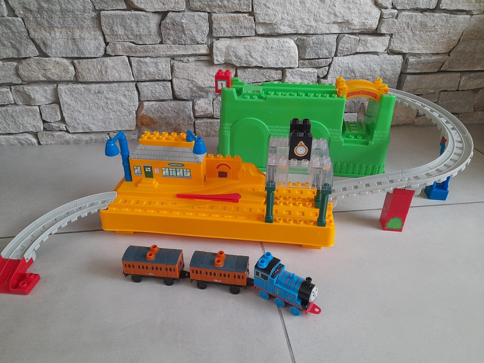 Mega Bloks Thomas de trein. Set 4, Station., Ophalen of Verzenden, Gebruikt