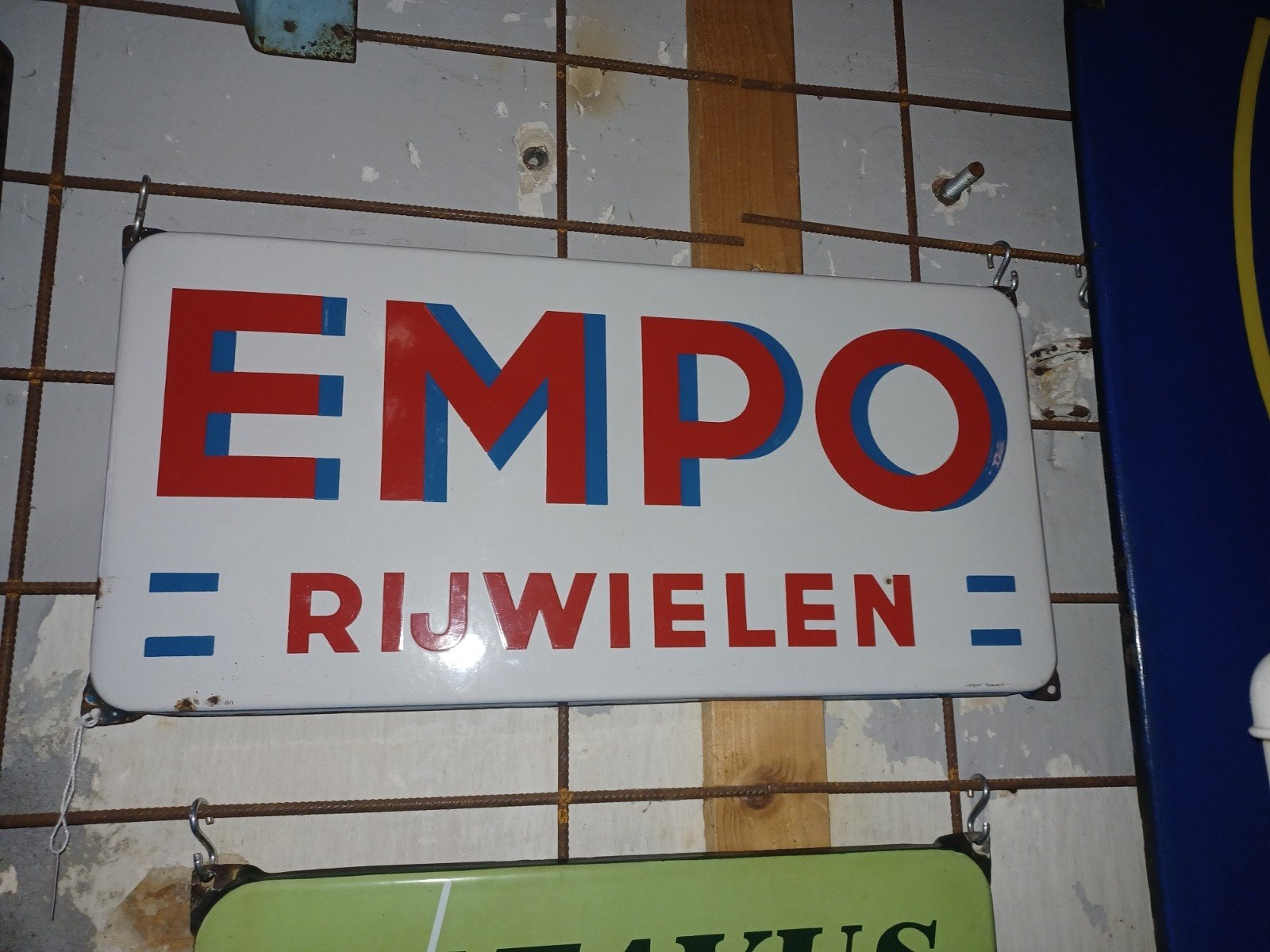 Emaille reclamebord Empo Rijwielen., Ophalen of Verzenden