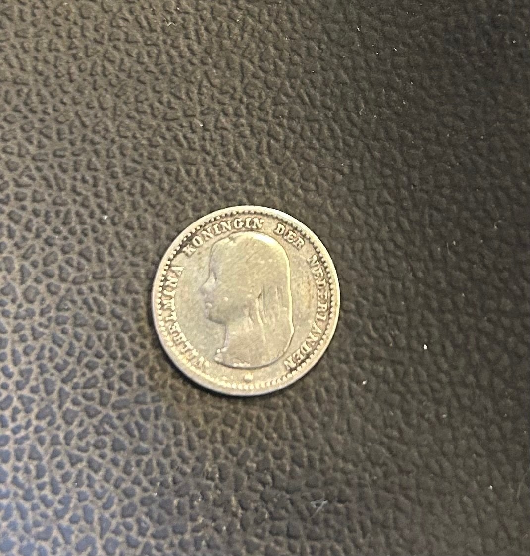 Zilveren 10 cent munt Koningin Wilhelmina 1892, Postzegels en Munten, Zilver, Ophalen of Verzenden, 10 cent, Koningin Wilhelmina