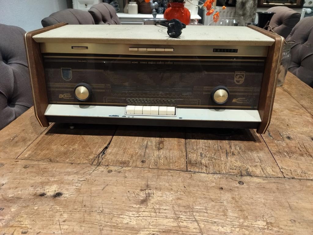 Vintage Philips Radio - Klassieke Buizenradio, Audio, Tv en Foto, Radio's, Ophalen