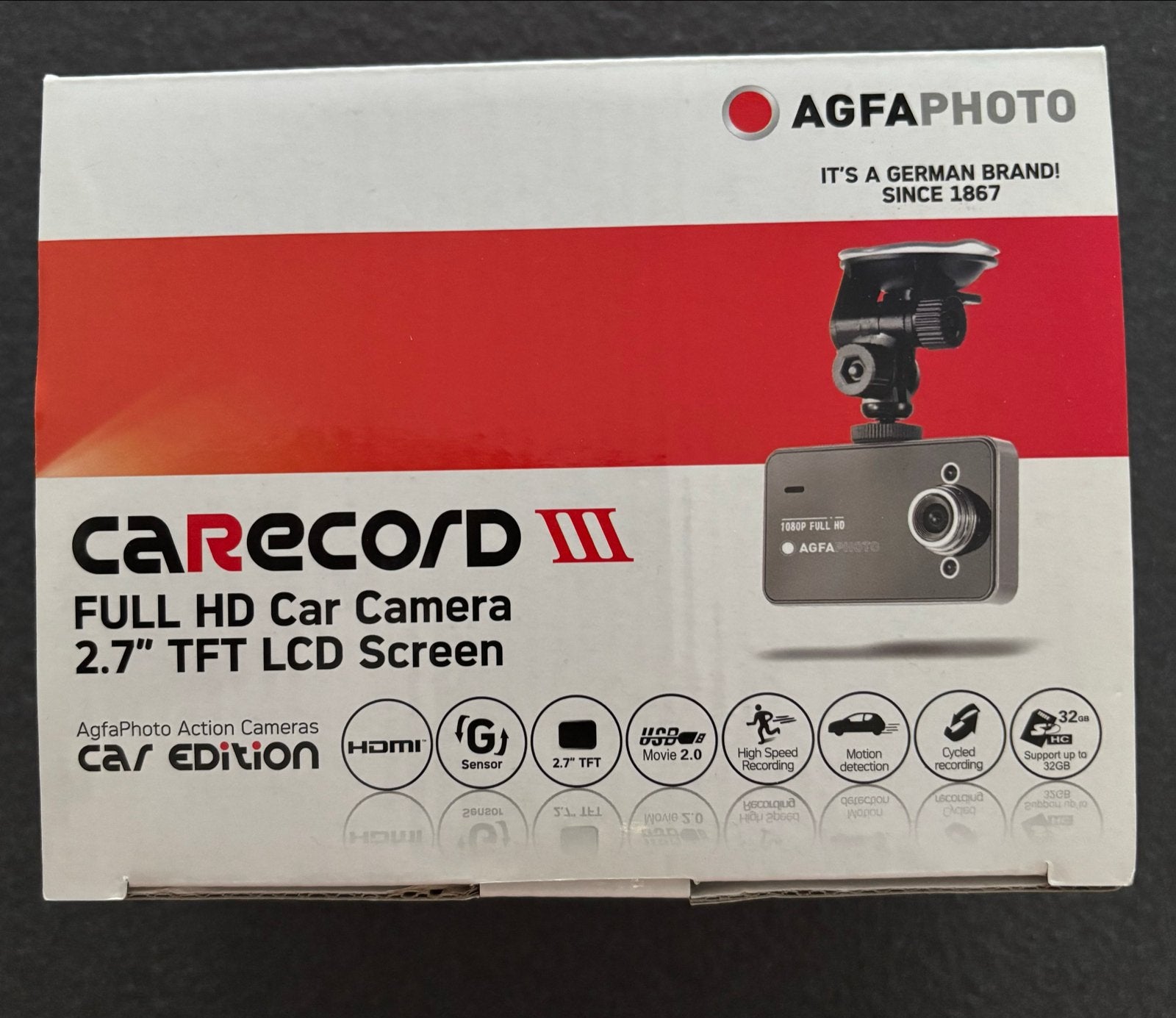 AgfaPhoto CarRecord III Full HD Dashcam, Ophalen of Verzenden, Nieuw