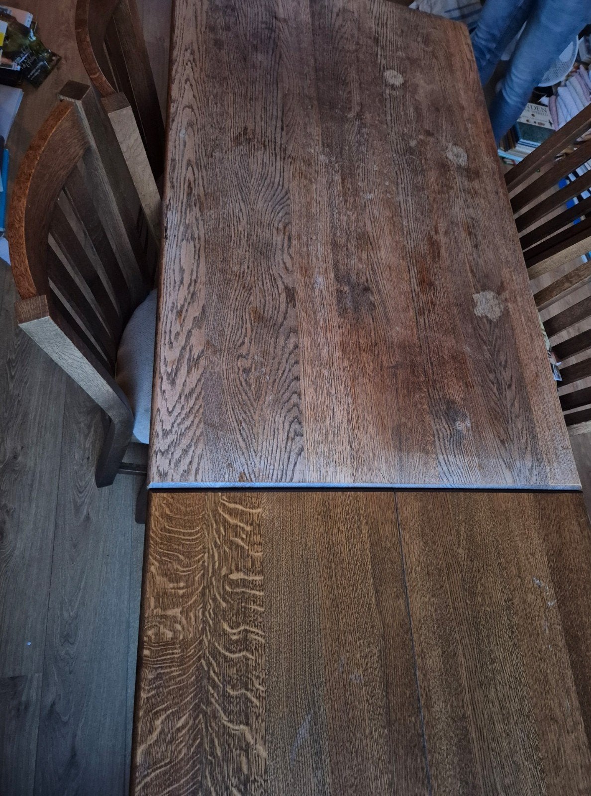 Eettafel(uitschuifbaar) + 4 stoelen, Huis en Inrichting, Ophalen, Gebruikt, 50 tot 100 cm, Vijf personen of meer