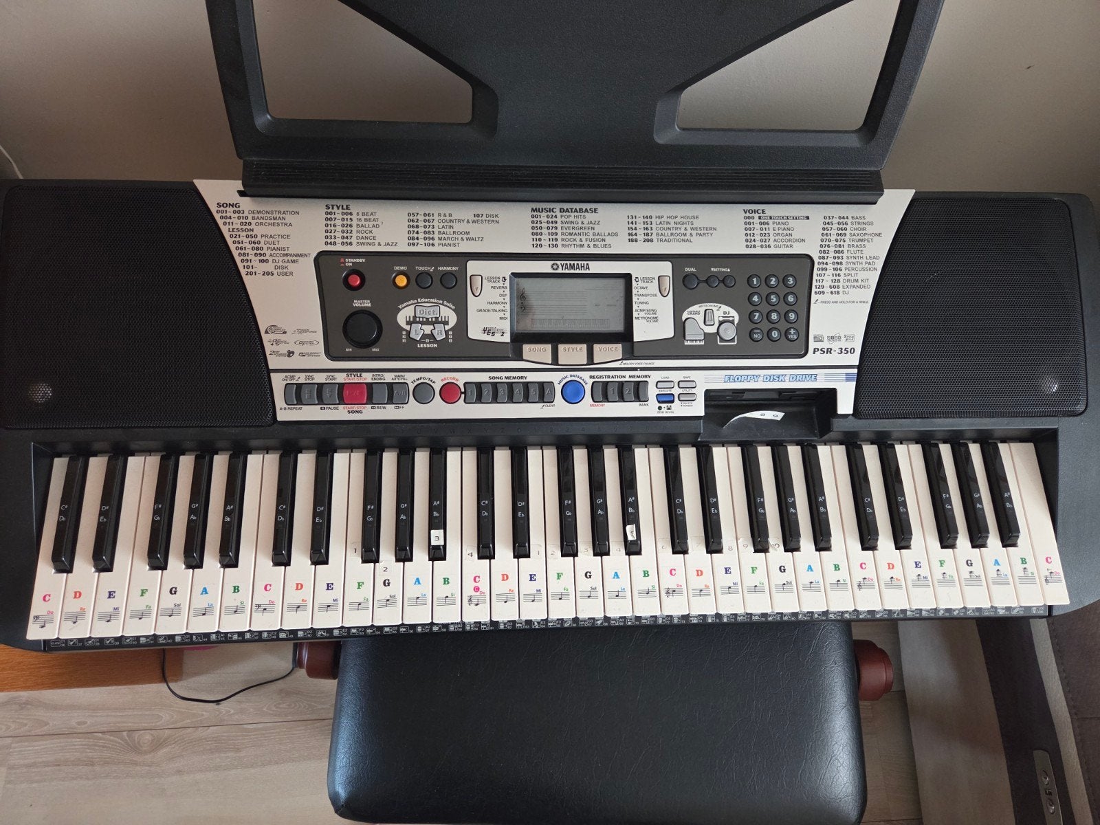 Yamaha PSR-350 Keyboard met hoes, Ophalen, Yamaha, Met standaard, 61 toetsen