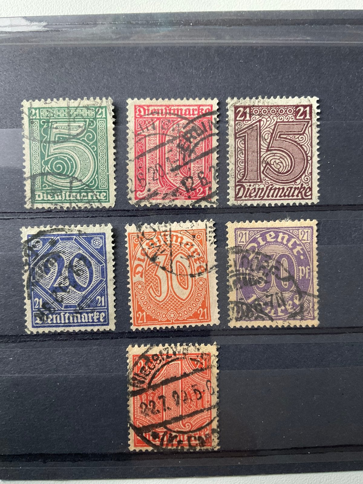 Deutsches Reich Dienstmarken D16-D22 gestempeld, Postzegels en Munten, Ophalen of Verzenden, Duitse Keizerrijk, Gestempeld