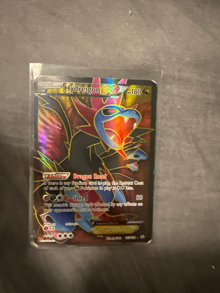 Hydreigon EX 103/108 Pokémon kaart, Ophalen of Verzenden, Gebruikt, Losse kaart, Foil