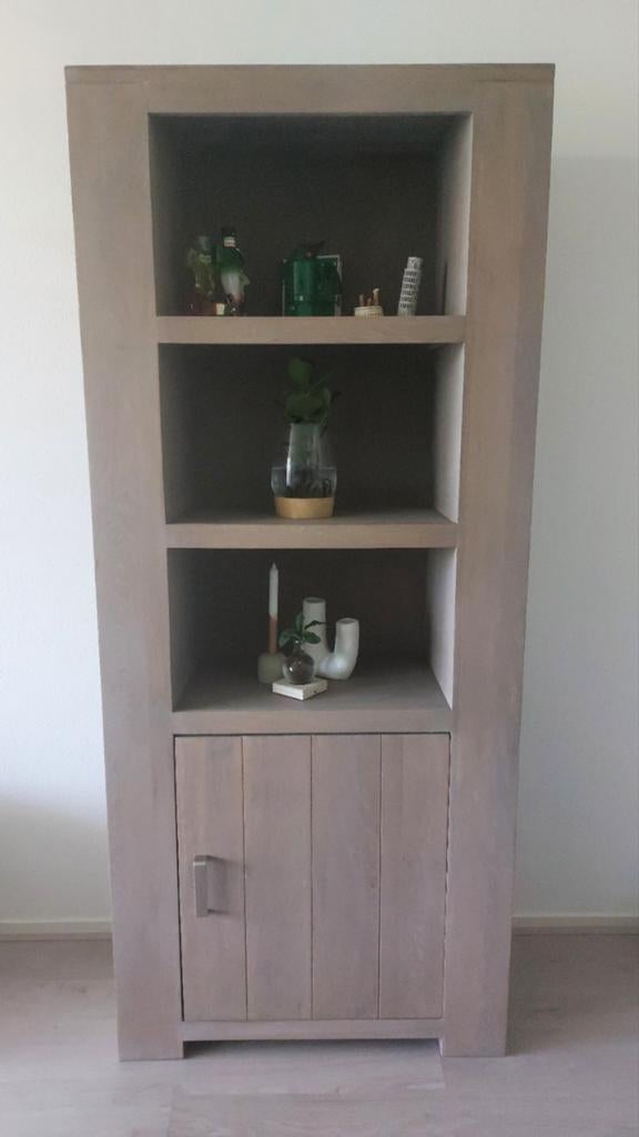 Eikenhouten boekenkast 209x90x45, Ophalen, 200 cm of meer, 50 tot 100 cm, 25 tot 50 cm