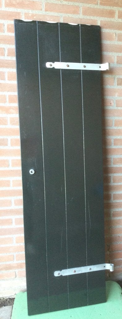 5 stuks buiten raamluiken, Luik uit 1 stuk met frees lijnen., Ophalen, Minder dan 80 cm, Overige typen, Minder dan 200 cm