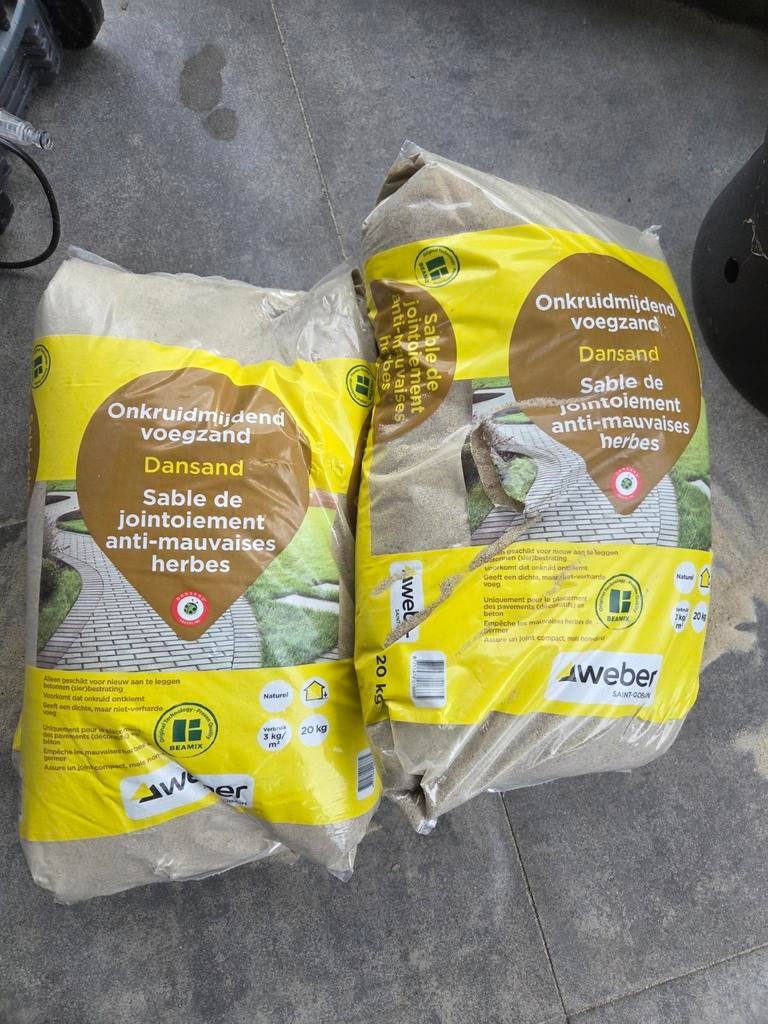 4 zakken onkruidmijdend voegzand 20kg, Tuin en Terras, Zand, Ophalen, Nieuw