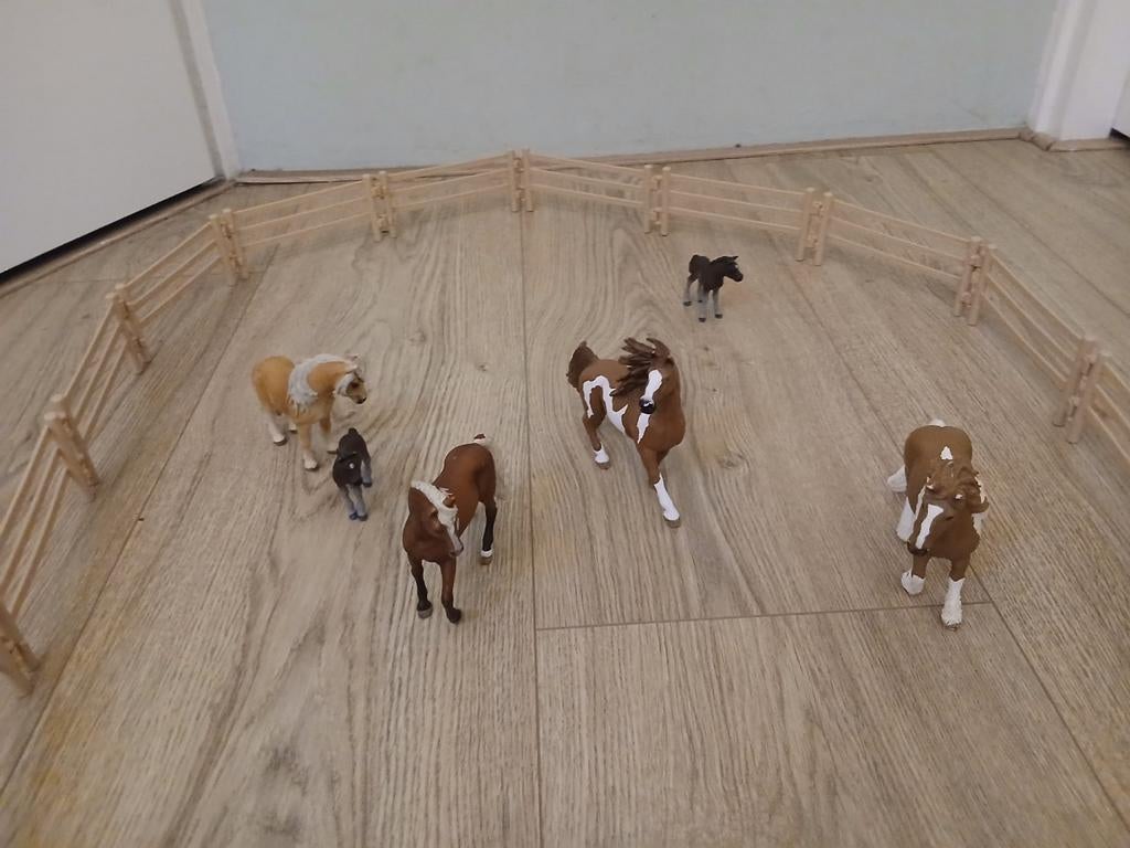 Schleich paarden en omheining set, Ophalen of Verzenden, Zo goed als nieuw, Jongen of Meisje
