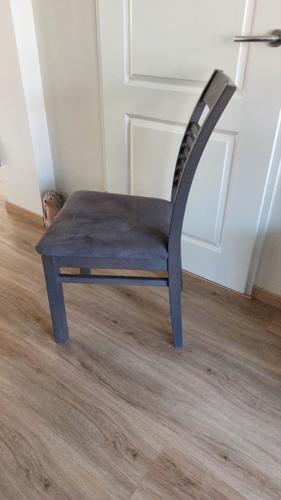 eetkamerstoelen grijs bruin eiken, Huis en Inrichting, Stoelen, Ophalen, Bruin, Zo goed als nieuw, Vijf, Zes of meer stoelen