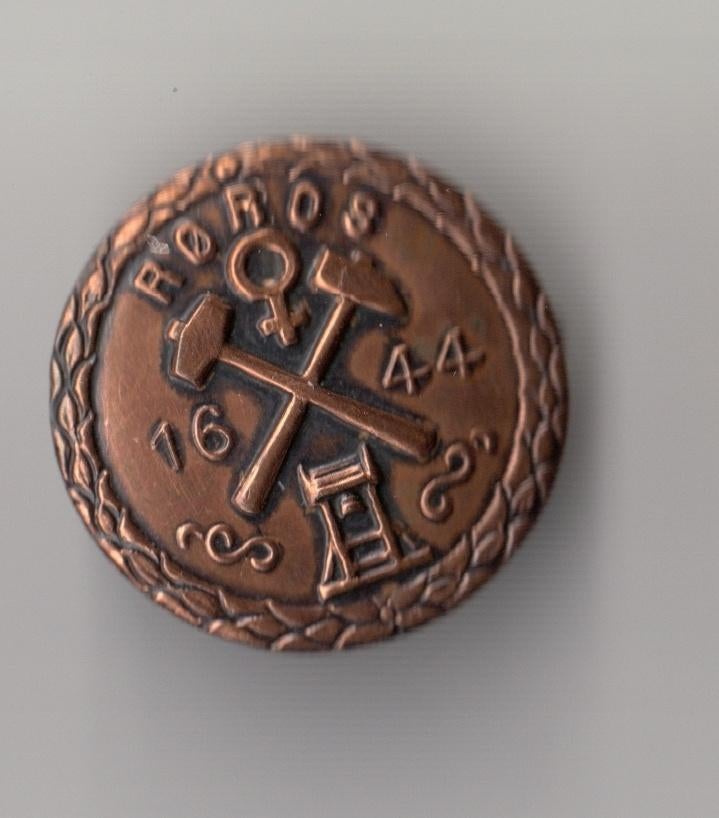Mijnwerker Noorwegen 1644 Røros Koper broche, Gebruikt, Niet vindbaar, Niet vindbaar, Speldje of Pin