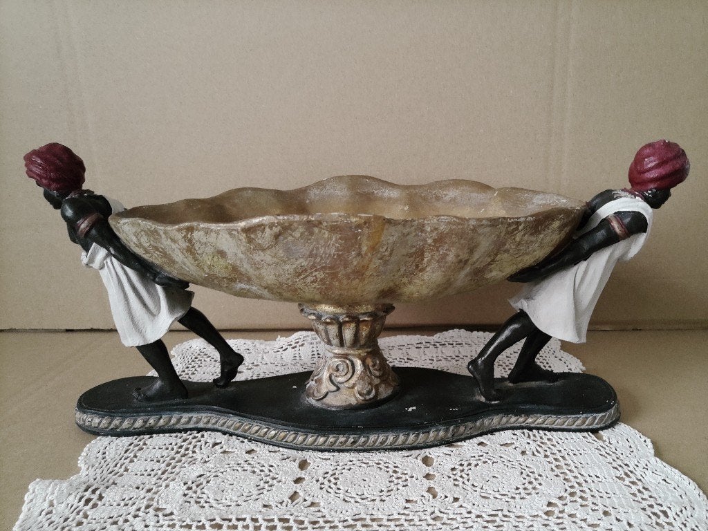 Blackamoor schaal fruitschaal centerpiece Blackamoor Italy, Ophalen of Verzenden