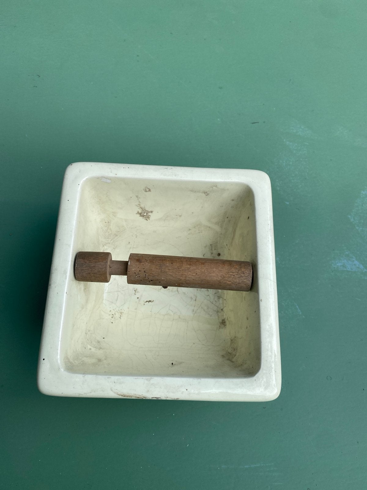 Vintage WC rolhouder keramiek 17x17 cm, Ophalen, Gebruikt