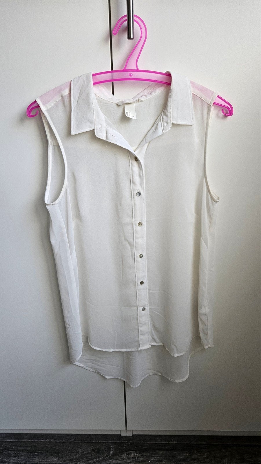 Witte mouwloze blouse van H&M, maat 34 (XS), Kleding | Dames, H&M, Wit, Ophalen of Verzenden, Zo goed als nieuw