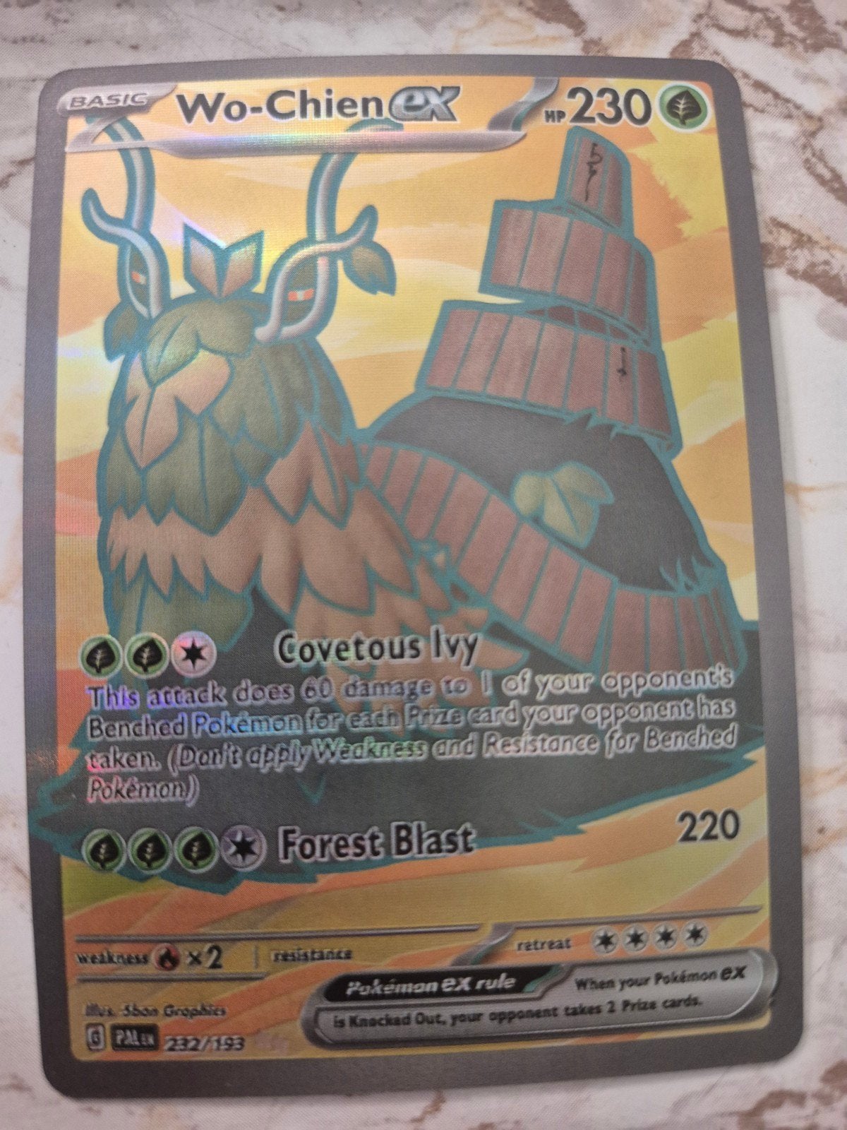 Wo-Chien ex Pokémon kaart 232/193 PALEN, Ophalen of Verzenden