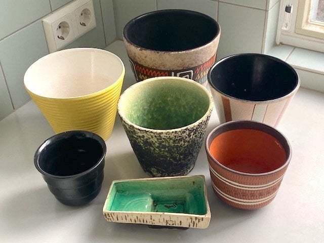 Vintage bloempotten, Antiek en Kunst, Ophalen of Verzenden