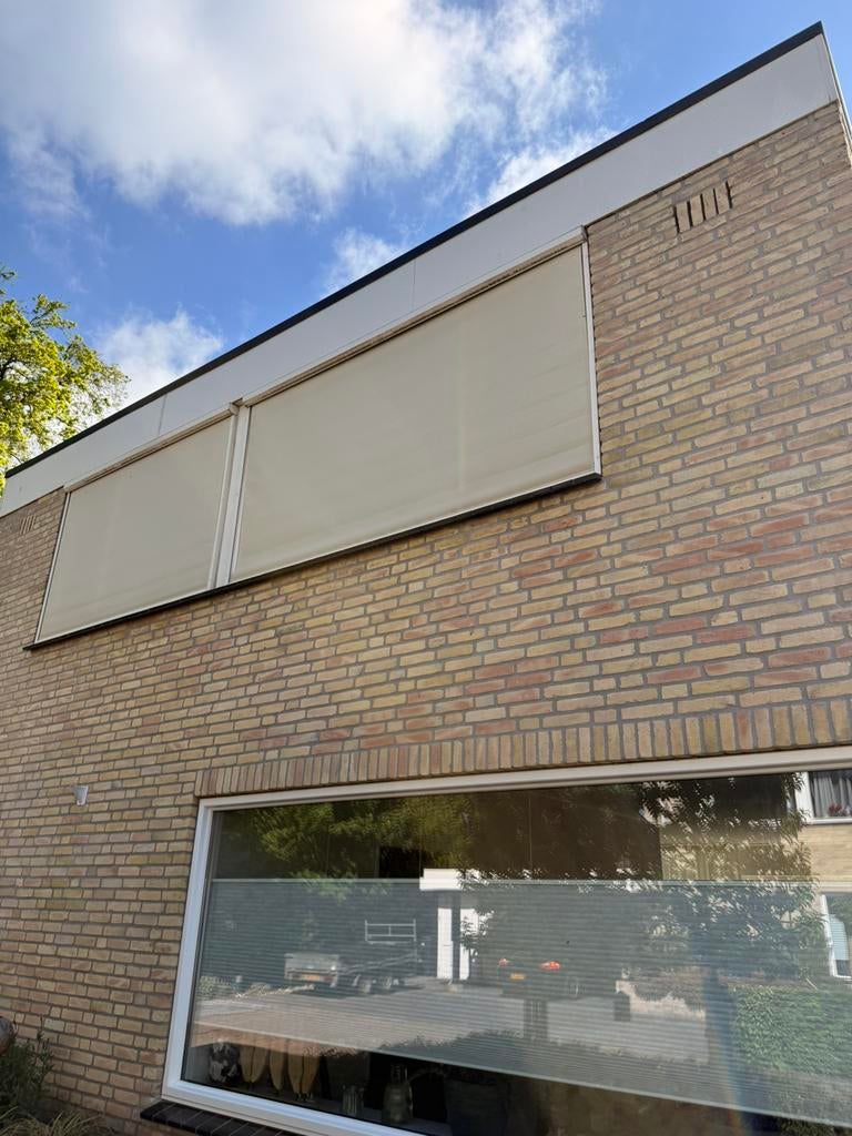 Creme kleurige screens, Doe-het-zelf en Verbouw, Rolluiken, Ophalen, Gebruikt, Crème of Beige, 100 tot 150 cm