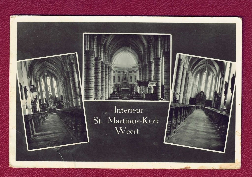 Weert - St. Martinuskerk (Interieur) - 1953 (pst.st. Weert), Ophalen of Verzenden, 1940 tot 1960, Gelopen, Limburg