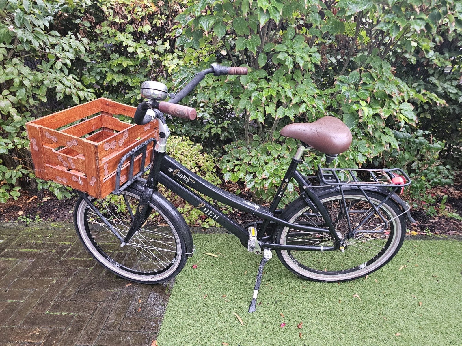 Puch fiets met krat - Ideaal voor stadsritten, Terugtraprem, Ophalen, Overige merken, 53 tot 56 cm