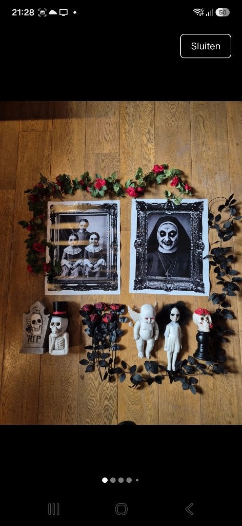 Halloween decoratie set, Ophalen of Verzenden, Gebruikt, Versiering, Halloween of Griezel