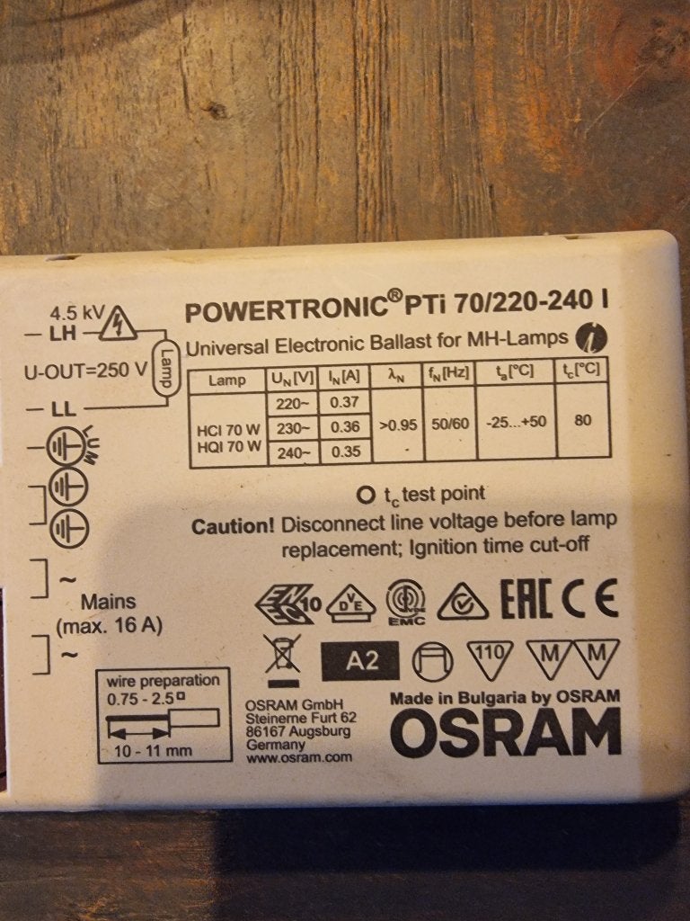 Osram PTi 70/220 Elektronisch Voorschakelapparaat 70 Watt, Ophalen of Verzenden, Gebruikt, Overige merken