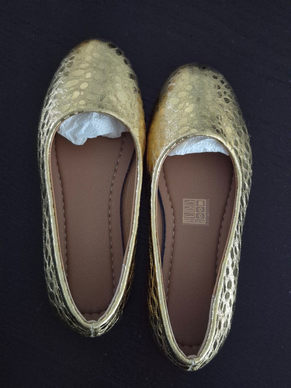 GOUDKLEURIGE BALLERINA'S, Overige kleuren, Overig, Nieuw, Ballerina's