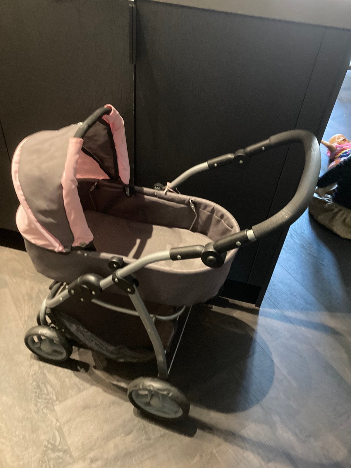 Poppen kinderwagen met kinderwagenzitje., Ophalen, Gebruikt, Overige merken