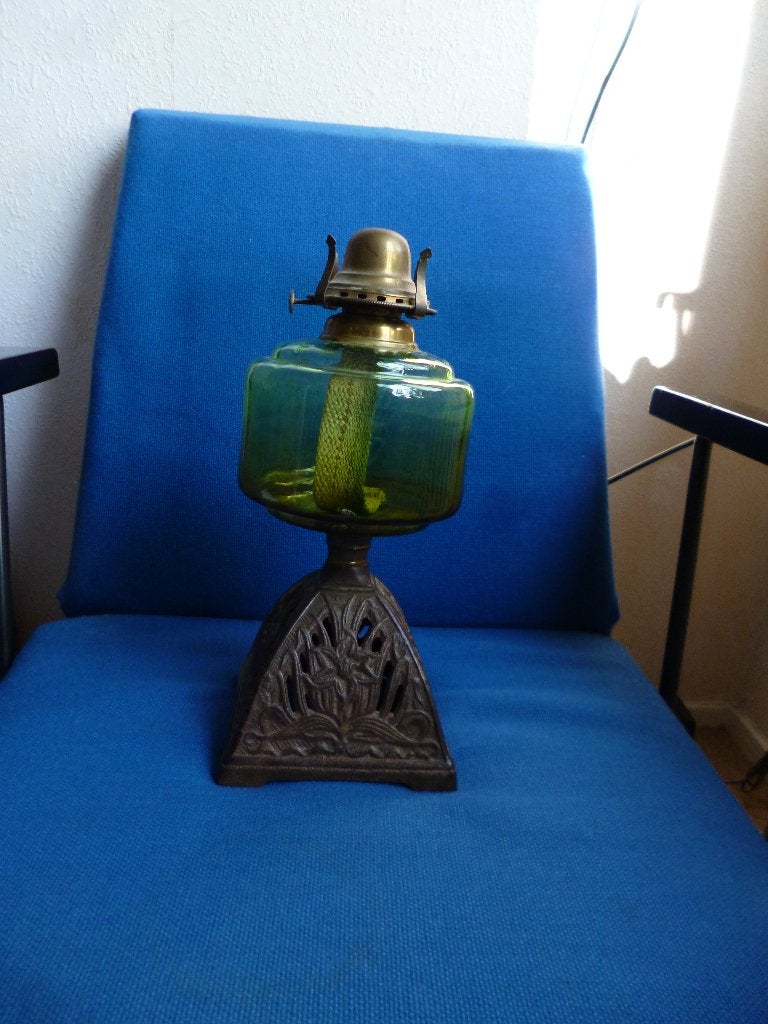Antieke olielamp Qween Anne, Ophalen of Verzenden