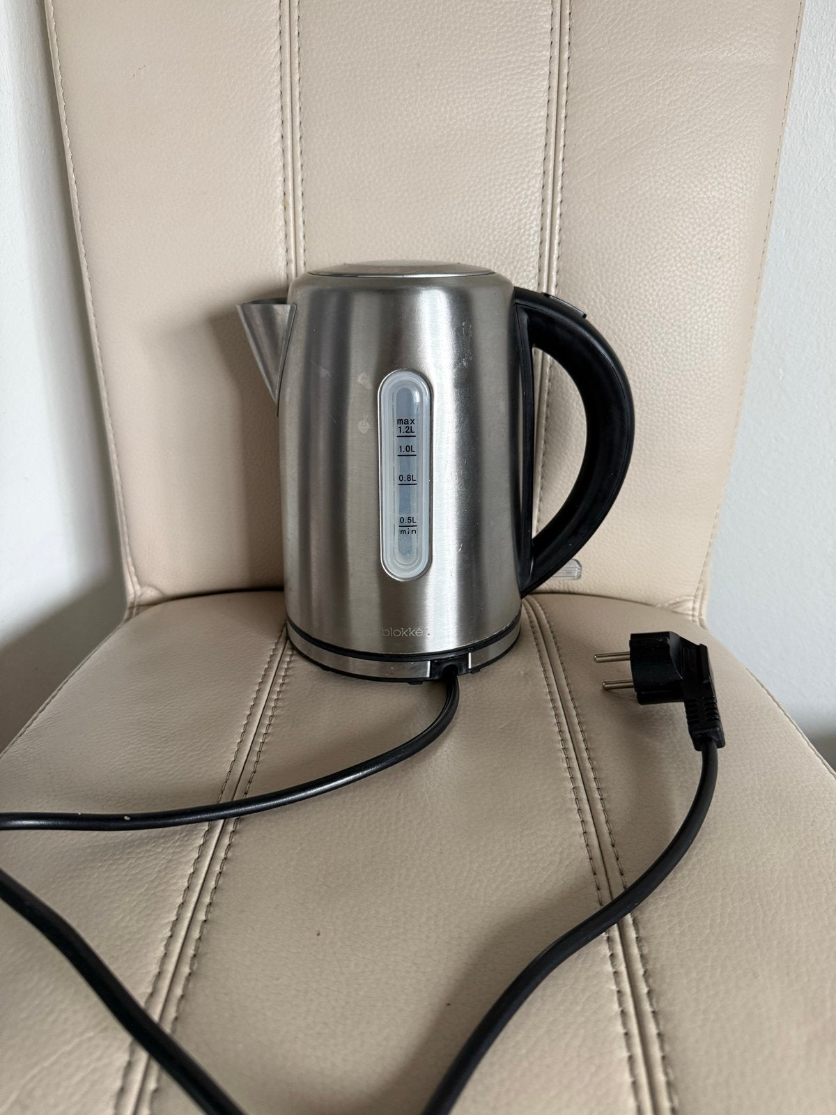 Blokker RVS Waterkoker 1.2L - Zo goed als nieuw, 1 tot 2 liter, Ophalen of Verzenden, Zo goed als nieuw, Draadloos