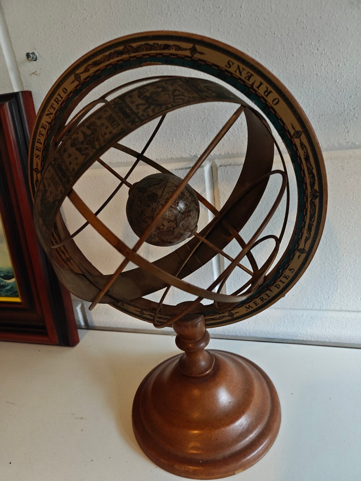 Prachtige Grote Armarillum/ Zonnestelsel 38 cm hoogte, Gebruikt, Draaibaar, Ophalen of Verzenden, X