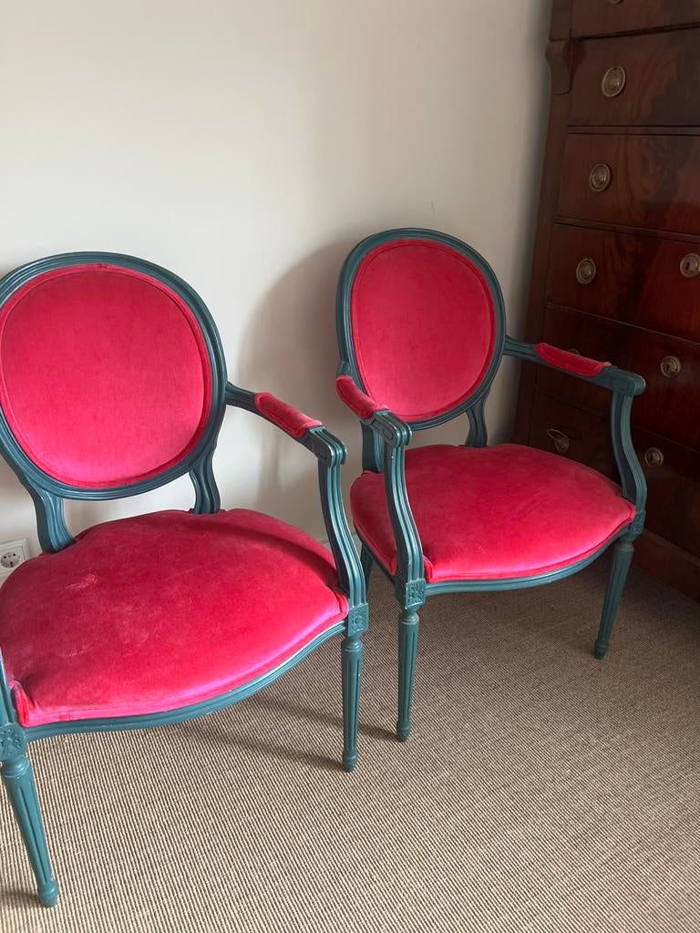 Leuke medaillon stoeltjes, sfeer Designers guild, Ophalen of Verzenden