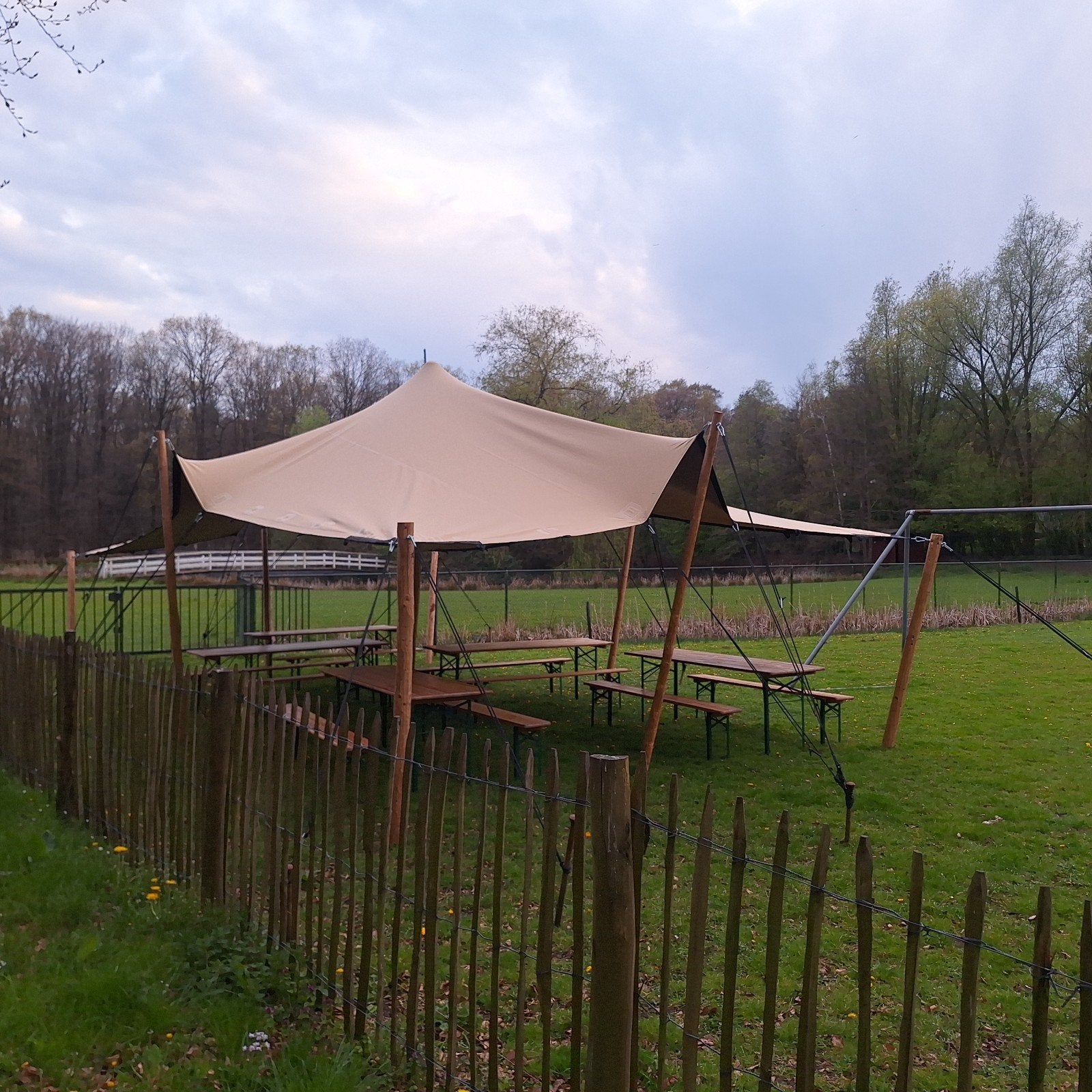 Kleine stretchtent 5x5.5m - Ideaal voor de tuin!, Ophalen of Verzenden, Gebruikt, Overige