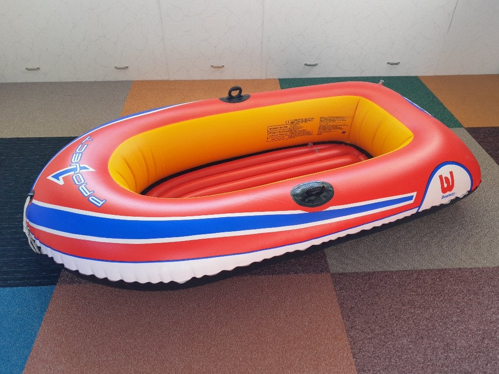 Rubber opblaasboot, compleet met zware pomp en peddels, Opblaasbaar, Overige typen, Twee personen, Ophalen of Verzenden
