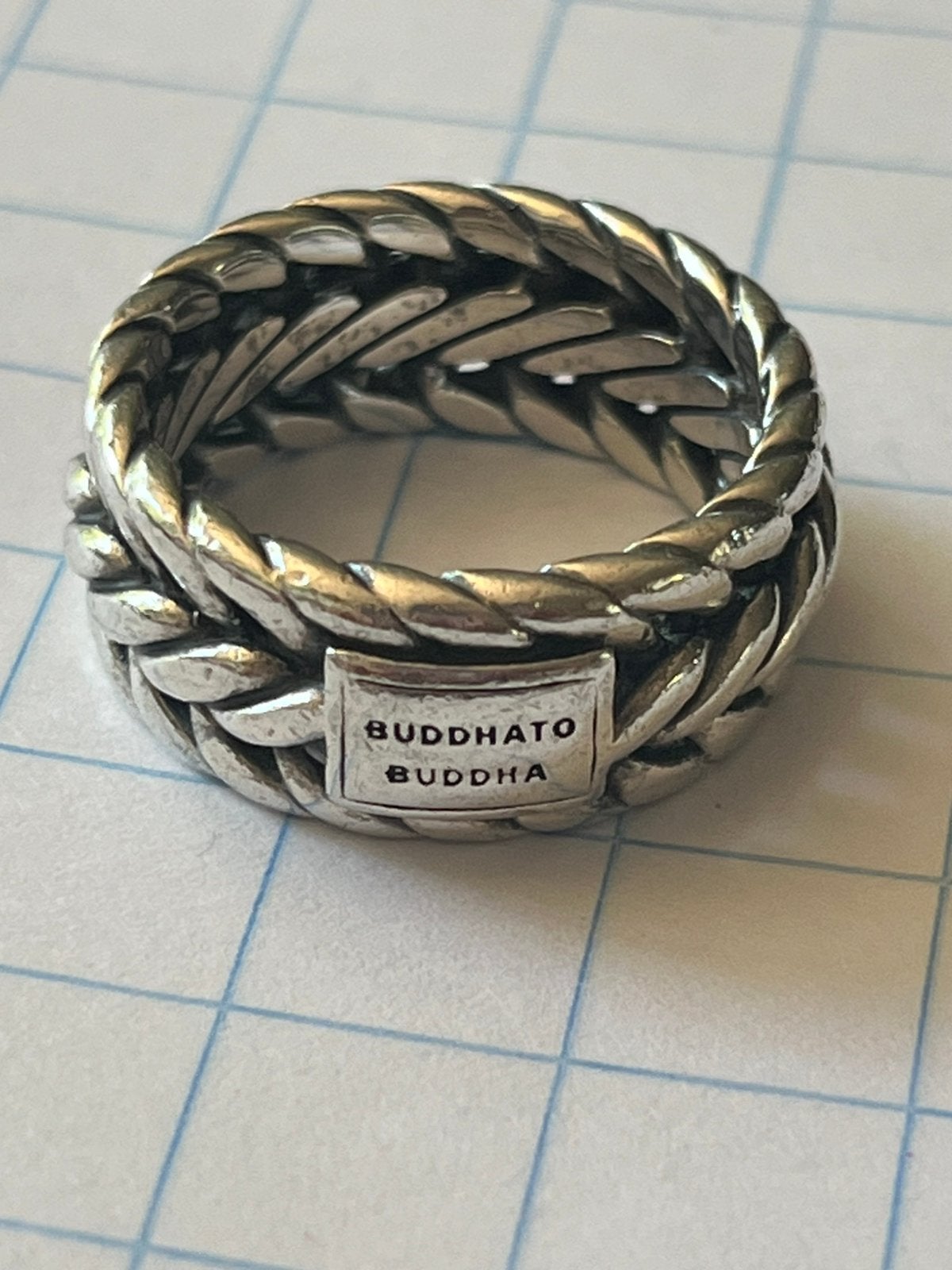 Ring Buddha to Buddha, Ophalen of Verzenden, Zo goed als nieuw, Zilver