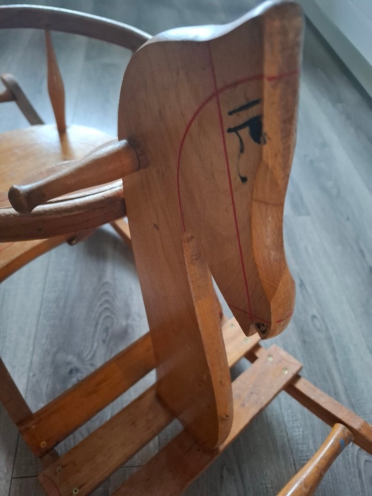 Nostalgisch houten hobbelpaard, Antiek en Kunst, Ophalen