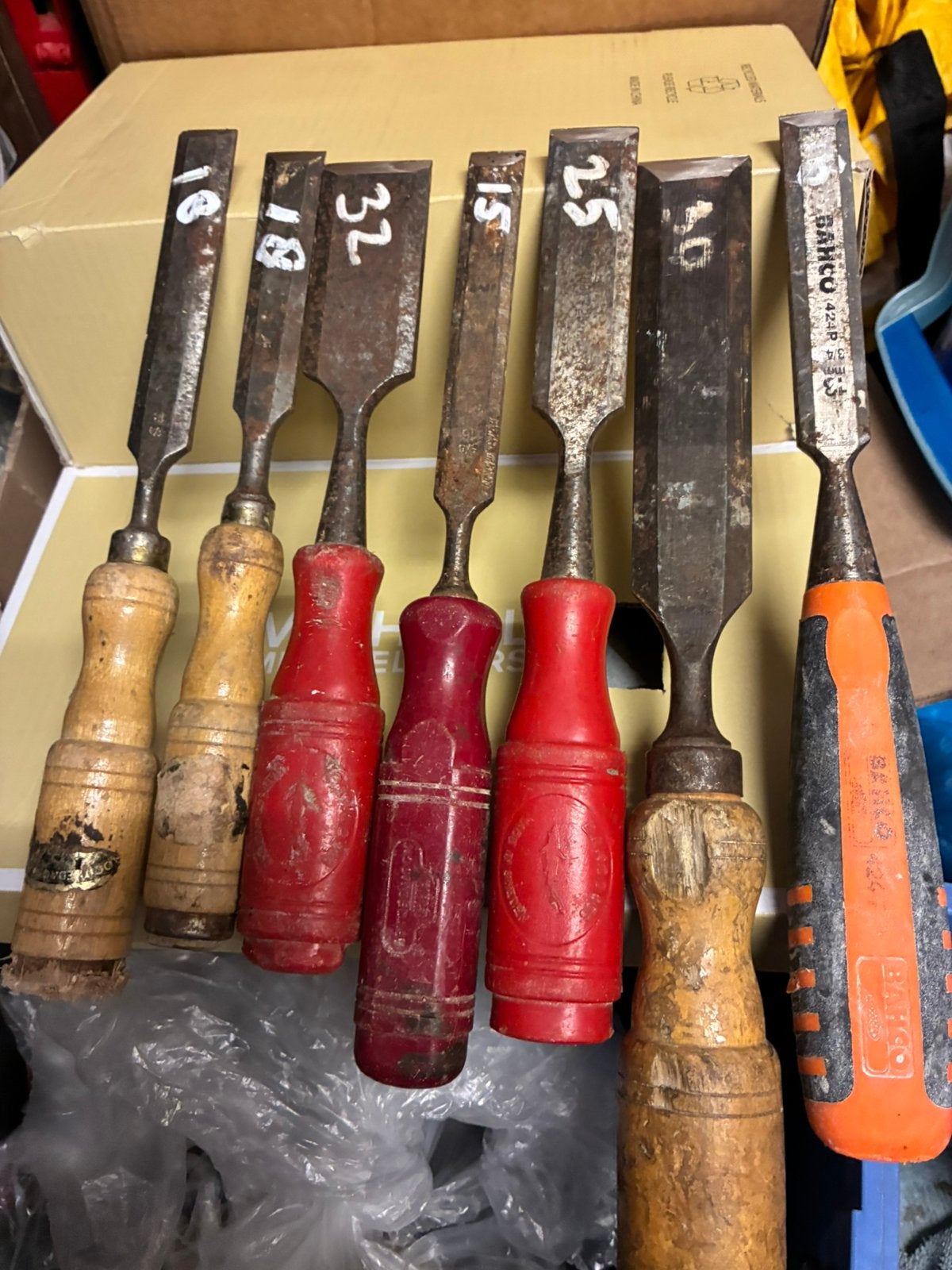 12 stuks steek houtbeitels beitels bahco nooitgedagt, Ophalen of Verzenden, Zo goed als nieuw