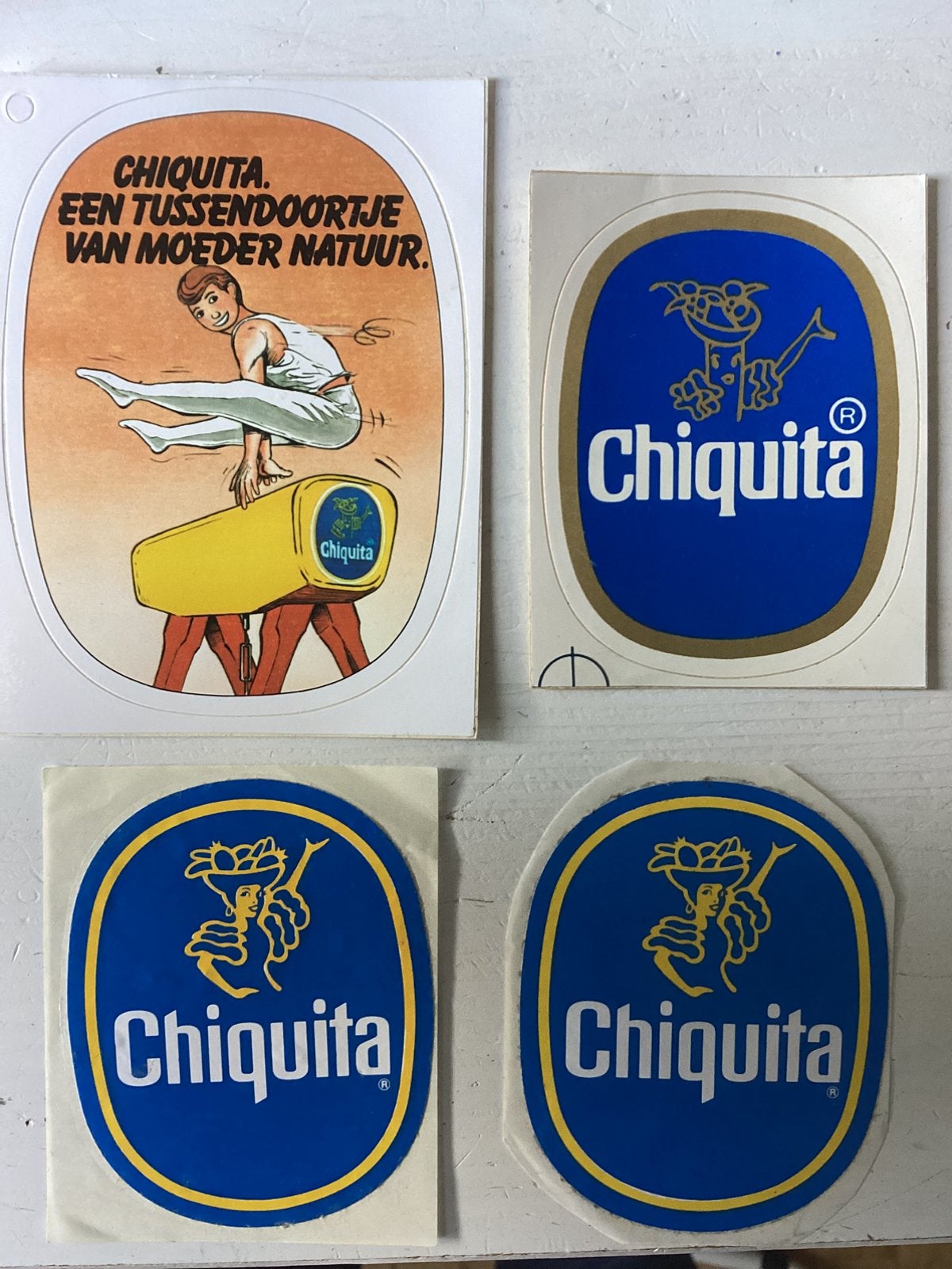 4 stickers Chiquita bananen, Verzenden, Zo goed als nieuw, Merk