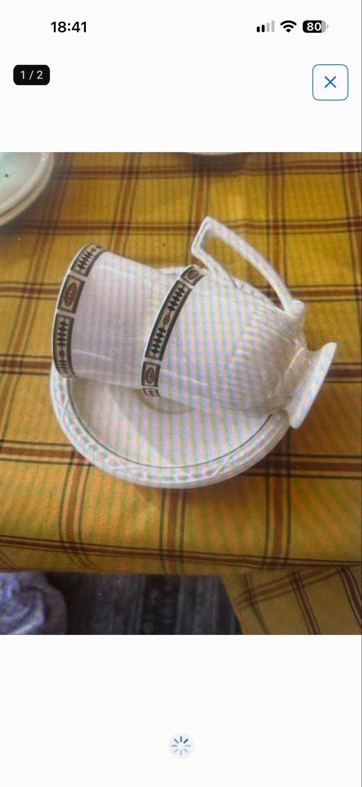 Recamier Royal Creamware kop en schotel, Ophalen of Verzenden