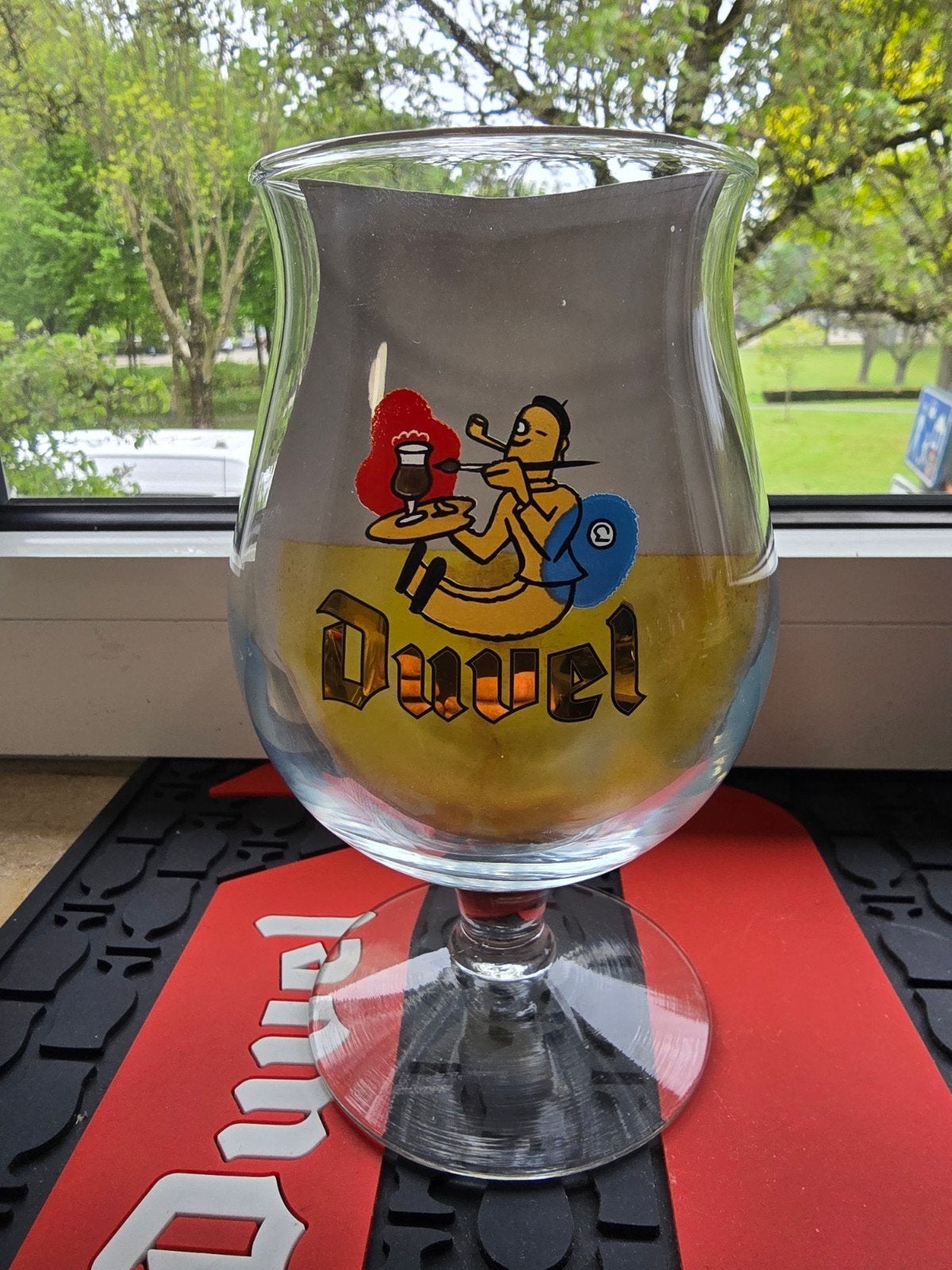 Duvel glas De Schilder, Ophalen of Verzenden, Zo goed als nieuw, Glas of Glazen, Duvel
