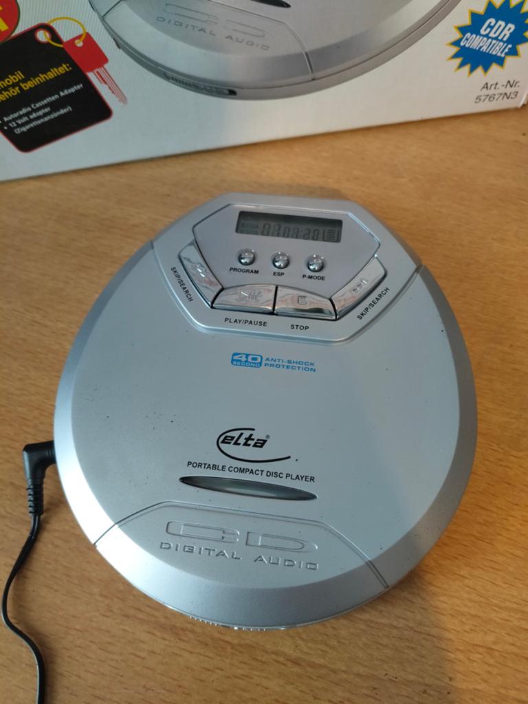 Elta Discman 40 sec anti-shock met toebehoren, werkend, Ophalen of Verzenden, Gebruikt, Overige merken, Draagbaar
