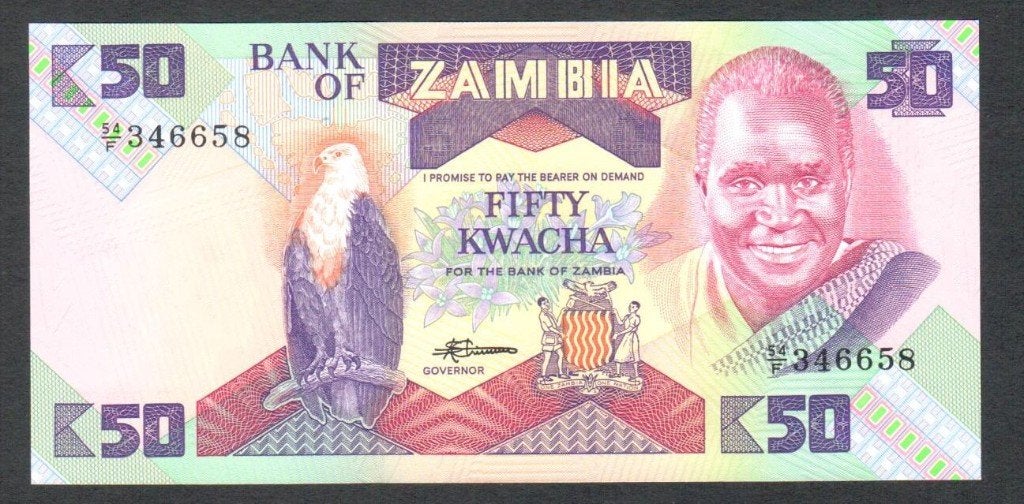 Bankbiljet - Zambia 50 Kwacha 1986 - UNC., Ophalen of Verzenden, Zambia, Los biljet