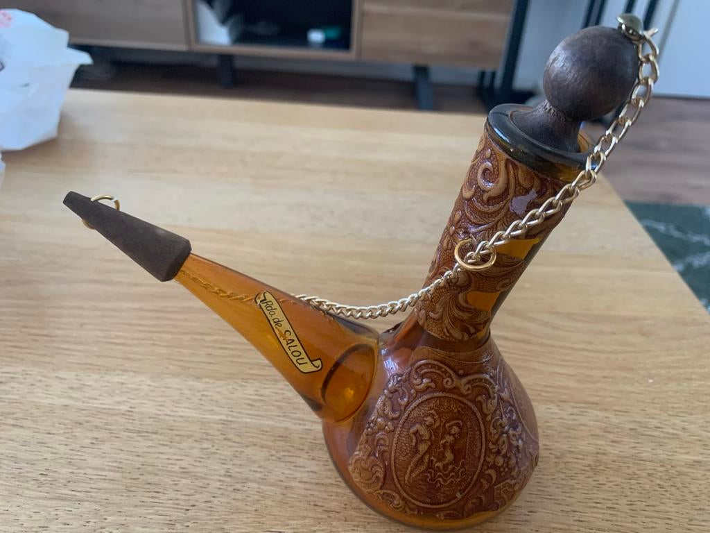 Vintage Spaanse porrón , glazen wijnkaraf, Ophalen of Verzenden