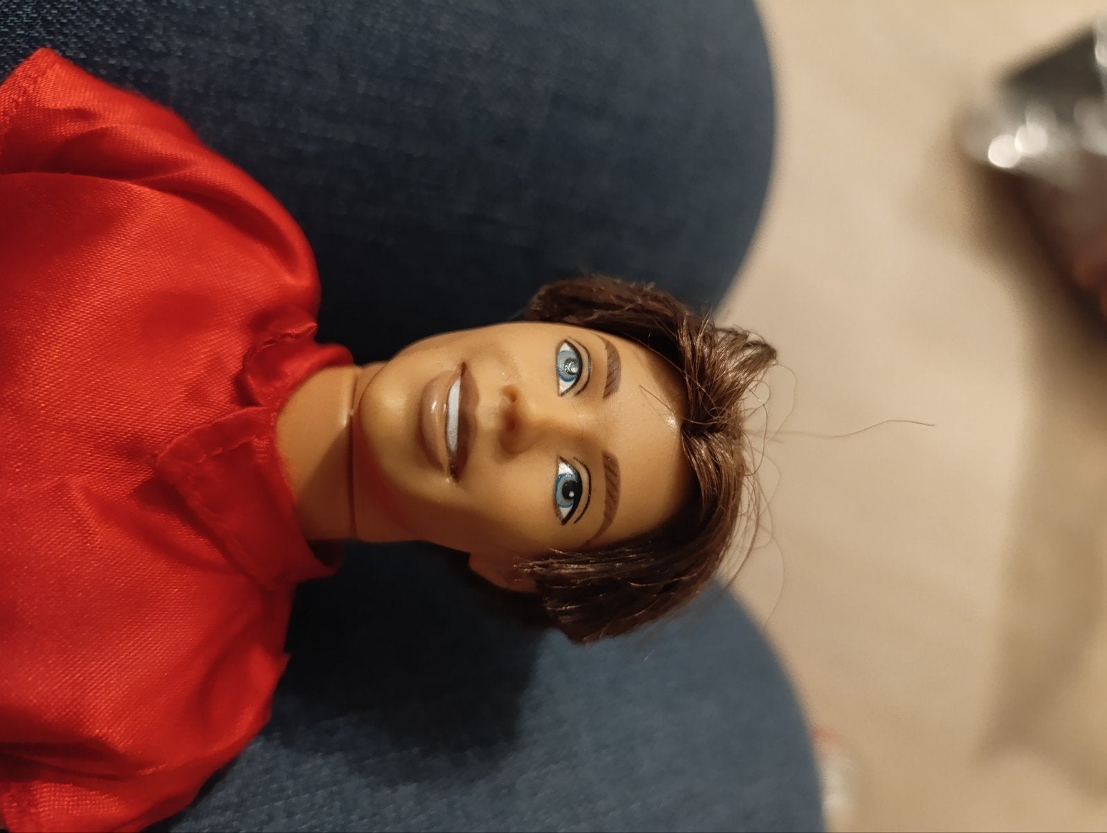 Vintage Ken pop (Mattel 1976) in rode blouse en broek, Ophalen of Verzenden, Gebruikt