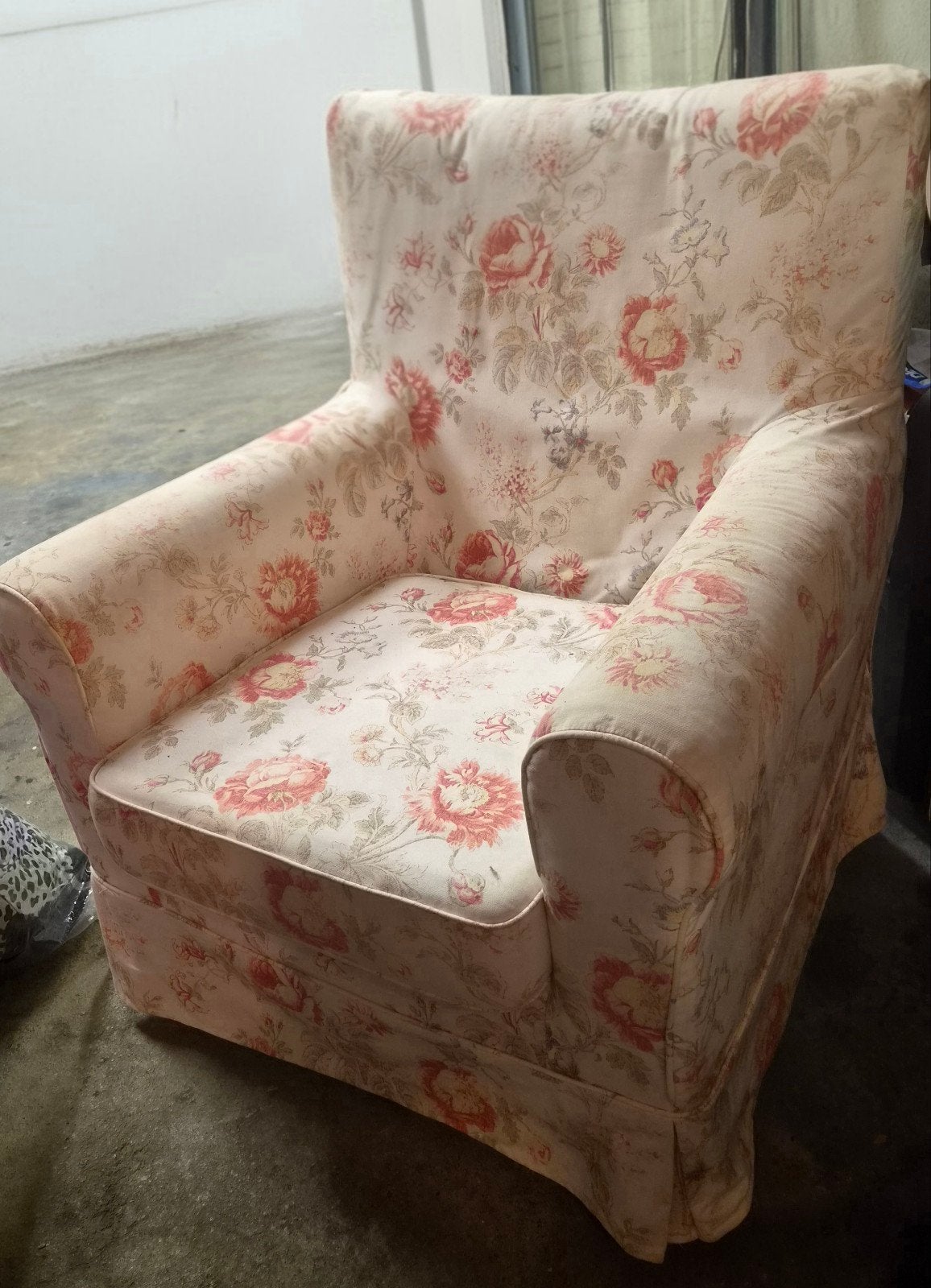 Fauteuil met bloemenprint (IKEA), Ophalen, Gebruikt, Stof, Bloemenprint