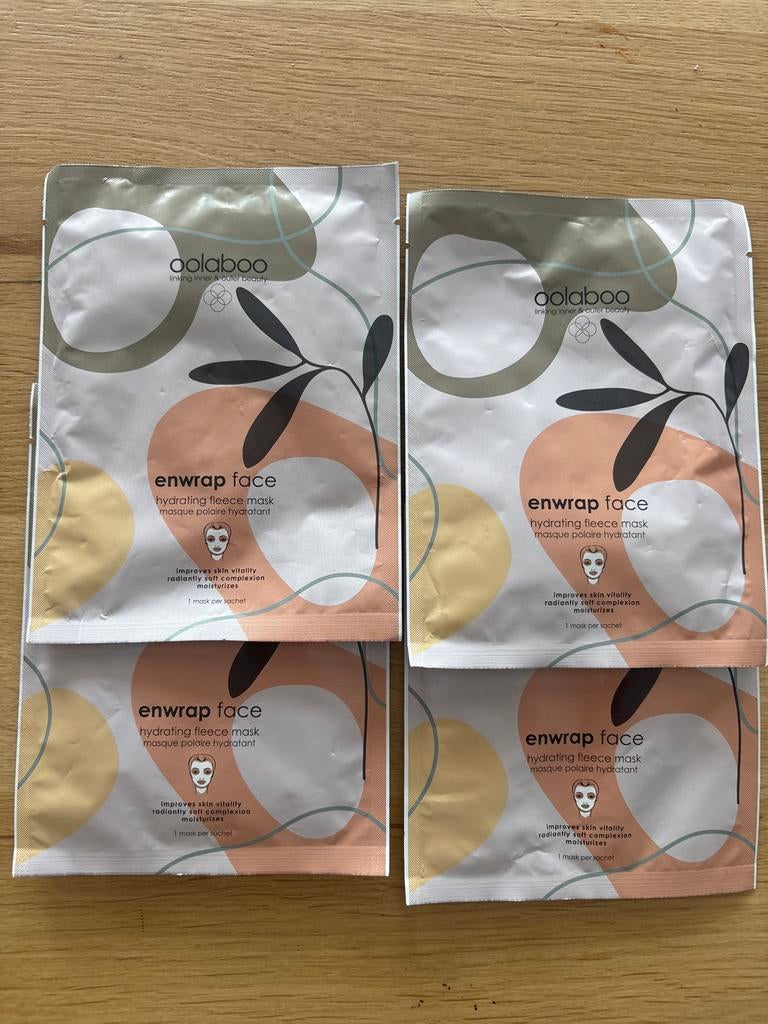 4x Oolaboo Enwrap Face Hydrating Fleece Masker, Ophalen of Verzenden, Nieuw, Gehele gezicht, Verzorging